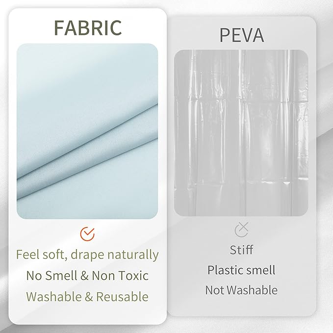 ALYVIA SPRING Waterproof Fabric Shower Curtain Liner, Washable Cloth Shower Curtain for Bathroom - Standard Size 72x72, Blue