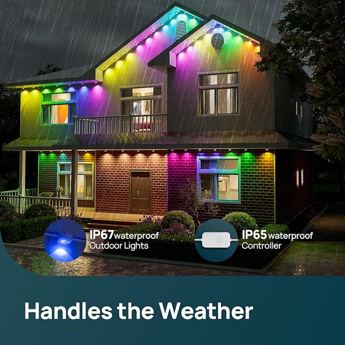 Linkind Permanent Outdoor Lights HP5,Smart AI RGBTW 100ft Christmas Lights, 85 Scenes Modes for Daily Holiday Christmas Decorations,IP67 Waterproof, Compatible with Alexa,Google Assistant