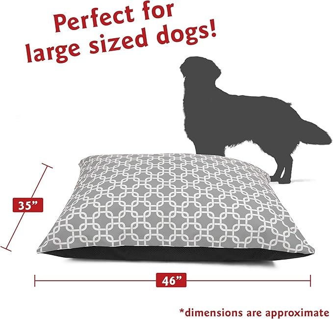 Majestic Pet's Washable, Non-Slip Comfy Dog Bed 46 x 35 Inch, Super Value Pillow Bed Large Breed, Links Gray