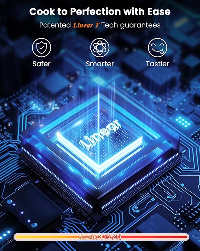 Nuwave Brio Plus Air Fryer 8 Qt, New & Improved, PFAS-FREE, 7 Digital One-Touch Cook Functions that AIR FRY, BAKE, ROAST, DEHYDRATE, TOAST, REHEAT, PREHEAT, 150 Presets, 50°F~400°F (Deep Blue)