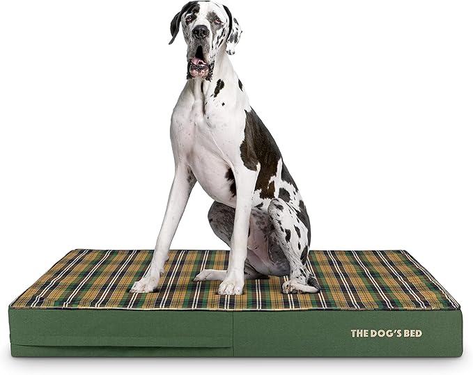 The Dog’s Bed Orthopedic Memory Foam Dog Bed, XXL Green Tartan, Pain Relief for Arthritis, Hip & Elbow Dysplasia, Post Surgery, Lameness, Supportive, Calming, Waterproof Washable Cover
