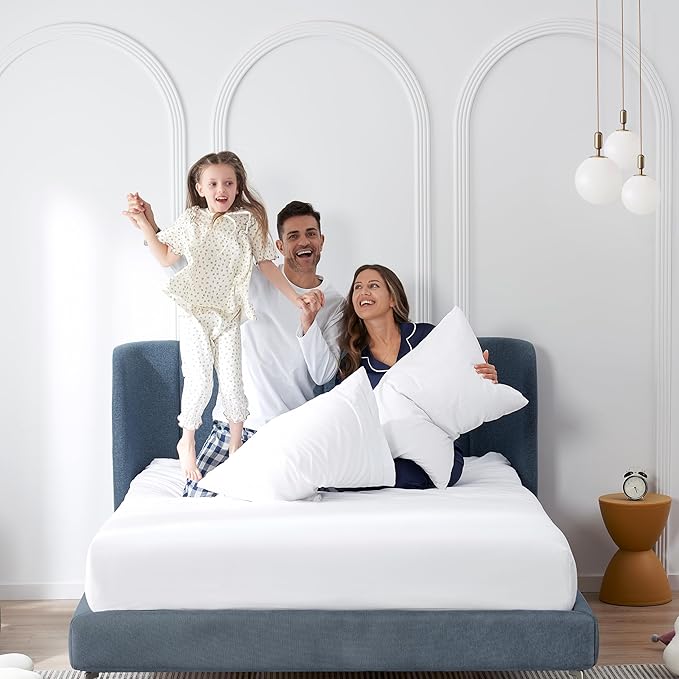 CASUAL LIVING Full Sheets Set 4 Piece Cooling Sheets with 2 Pillowcases Soft Microfiber Hypoallergenic Washable Bed Set Deep Pocket Lightweight Bedding Elasticized for Bedroom, Full, White