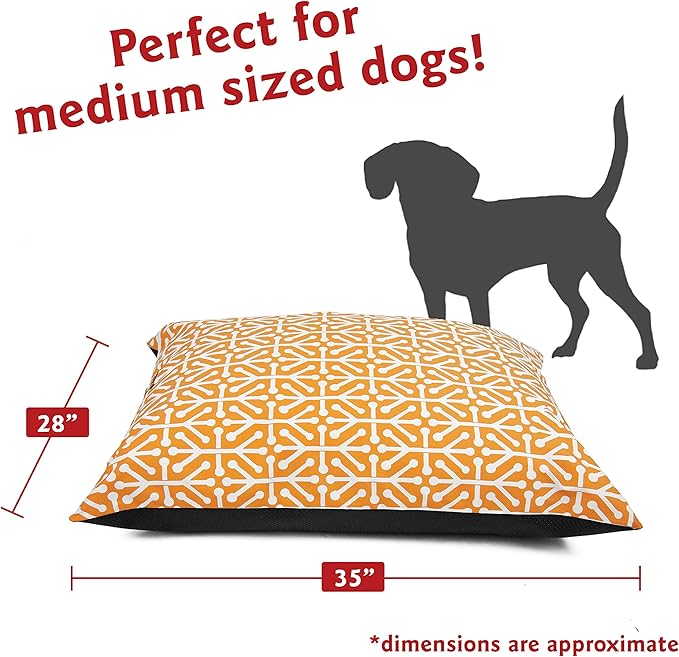 Majestic Pet Rectangle Medium Dog Bed Washable – Non Slip Comfy Pet Bed – Dog Crate Bed Super Value Pillow Dog Bed – Dog Kennel Bed for Sleeping - Dog Bed Medium Breed 35 x 28 Inch – Aruba Yellow