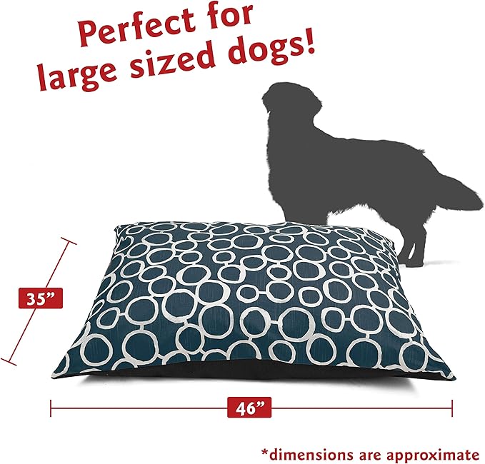 Majestic Pet Rectangle Large Dog Bed Washable – Non Slip Comfy Pet Bed – Dog Crate Bed Super Value Pillow Dog Bed – Dog Kennel Bed for Sleeping - Dog Bed Large Breed 46 x 35 Inch – Fusion Navy
