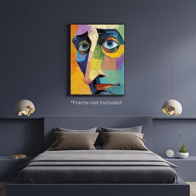 Abstract Face Wall Art - Picasso Style Poster - Paper Poster Art - Art Wall Poster - Picasso Style Art Print - Painting Poster