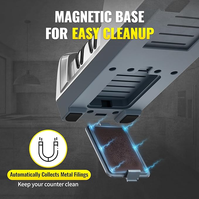 Knife Sharpener Electric for Kitchen - Kitchen Knife Sharpener 3-Stage - 15-Degree EdgeSelect Angle - Knife Sharpeners 100% Diamond Abrasive - Fast Sharpening, Repair, Restore, Polish (Silver)