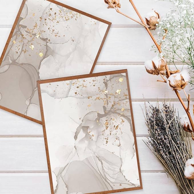 CHDITB Marble Framed Canvas Wall Art Set Of 3,Abstract Nordic Style Artwork Wall Decor, Modern Neutral Wall Painting, Grey Line Texture Art Prints For Bedroom Living Room Decor(12X16 Inch)