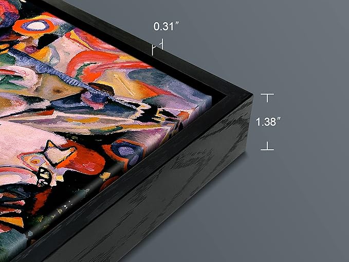 Wieco Art Framed Canvas Wall Art Composition VII, 1913 by Wassily Kandinsky Classic Abstract Famous Paintings Reproductions Canvas Wall Art for Home Decoration