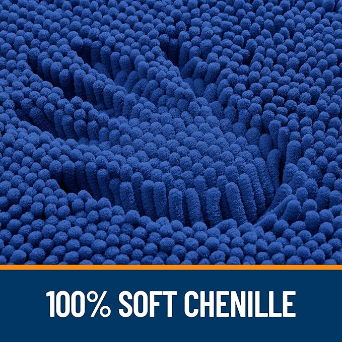 OLANLY Bathroom Rugs 30x20, Extra Soft Absorbent Chenille Bath Rugs, Rubber Backing Quick Dry, Machine Washable Bath Mats for Bathroom Floor, Tub and Shower, Home Decor Accessories, Royal Blue