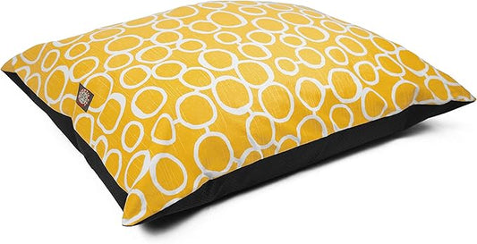 Majestic Pet Rectangle Large Dog Bed Washable – Non Slip Comfy Pet Bed – Dog Crate Bed Super Value Pillow Dog Bed – Dog Kennel Bed for Sleeping - Dog Bed Large Breed 46 x 35 Inch – Fusion Yellow