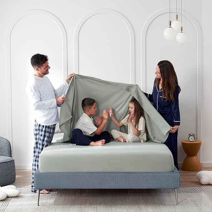 CASUAL LIVING Queen Sheets Set 4 Piece Cooling Sheets with 2 Pillowcases Soft Microfiber Hypoallergenic Washable Bed Set Deep Pocket Lightweight Bedding Elasticized for Bedroom, Queen, Sage Green