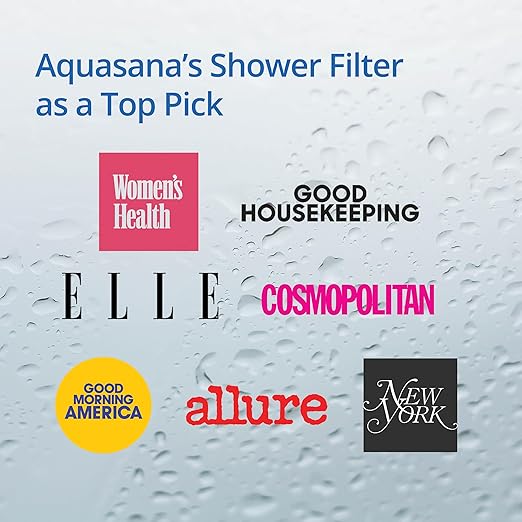 Aquasana Shower Filter | Dermatologist-recommended for softer, healthier skin & hair | Proven to reduce 90% of chlorine for 6 months | High pressure | Chrome wand shower head | AQ-4105CHR