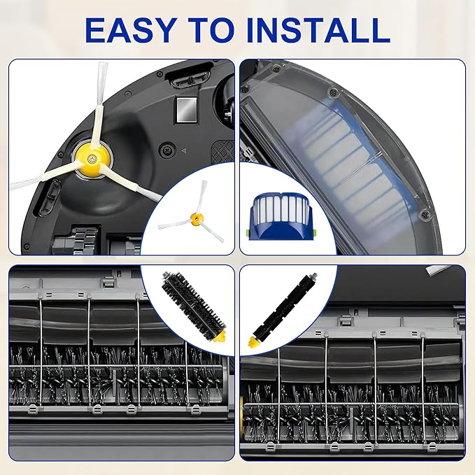 Funmit Parts Replacement for Roomba 500 600 Series 595 585 564 690 692 694 Vacuum Cleaner Accessories- Includes 6 Filter, 6 Side Brush and 3 Bristle Brush