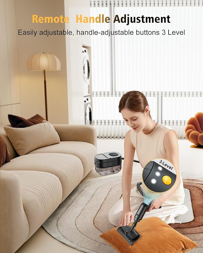 Steam Cleaner for Home 2500W Portable Steam Cleaner for Car,1.69 Quarts Large Capacity Tank, 13PCS Accessories Steamer for Home, kitchens,Camping