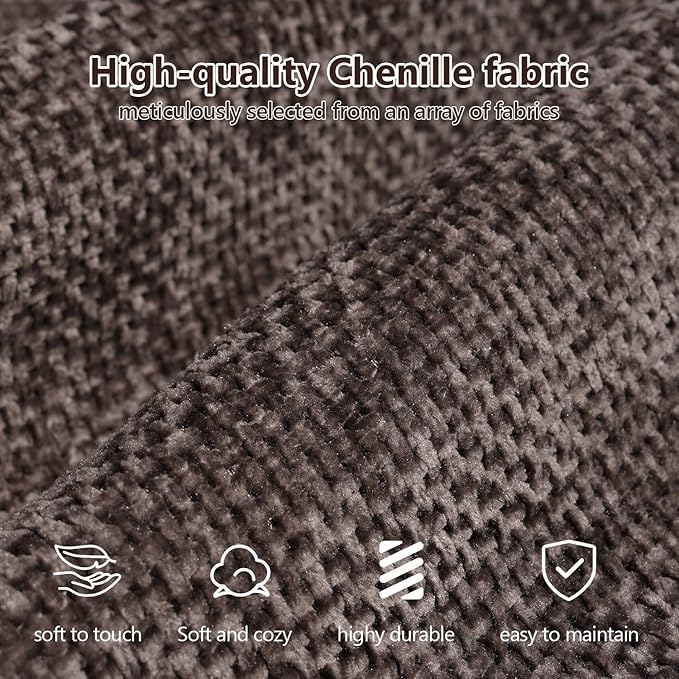 107'' L-Shaped Modern Modular Sectional Cloud Couch, 4-Seat Chenille Deep-Seat Sofa with Pillow for Living Room, Bedroom, Apartment, Camel