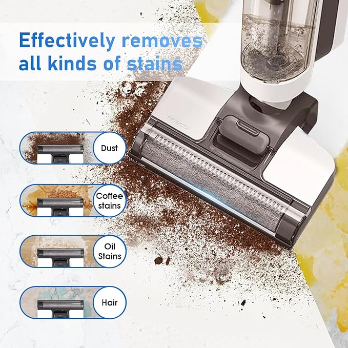 Floor ONE S5 Roller Brush Replacement and Vacuum Filter Kit Compatible with Tineco Floor ONE S5/S5 PRO 2/iFLOOR 5 Breeze Cordless Wet Dry Vacuum Cleaner, 2 Roller Brush, 2 Filters 【Not Fit S5 Combo】