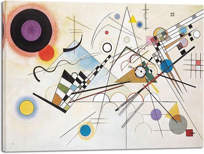 Wieco Art Canvas Wall Art Wassily Kandinsky Composition VIII Large Picture Print of Famous Paintings Canvas Prints Abstract Wall Art for Living Room Home Decor and Wall Decorations