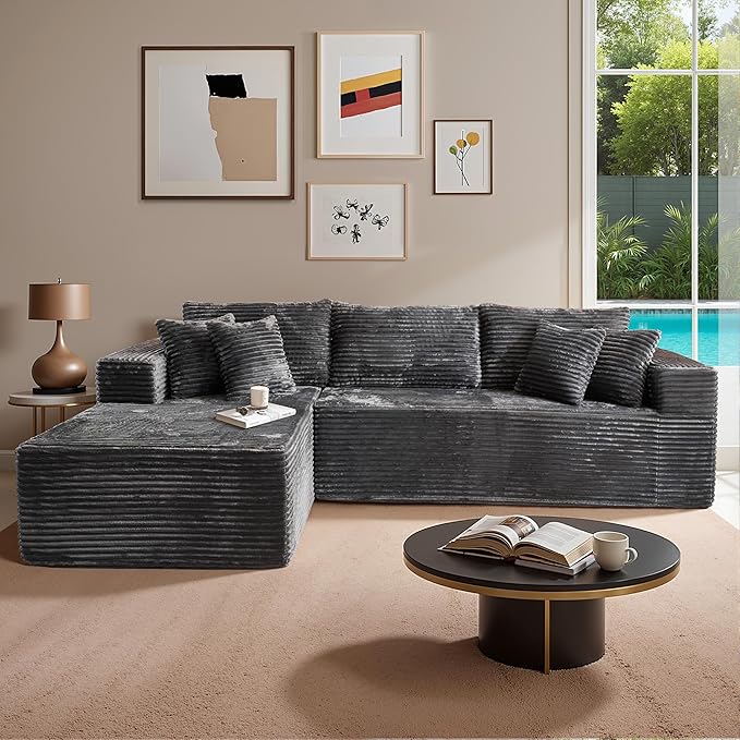 108" Modular Sectional Sofa, Cloud Sectional Couch with Deep Seat, Modern Modular L-Shape Sofa Couch with Chaise,Upholstered Couches for Living Room Bedroom