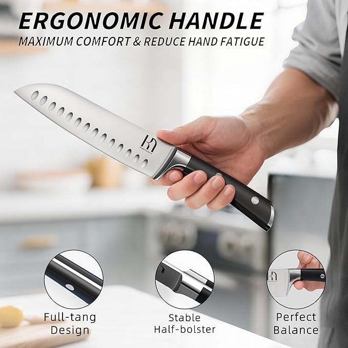 Knife Set, 15 Pcs Kitchen Knife Block Sets with Sharpener, Japanese High Carbon Stainless Steel Set of Knives, Premium Razor Sharp Black Knives Set with Block for Kitchen, Ergonomic Handle