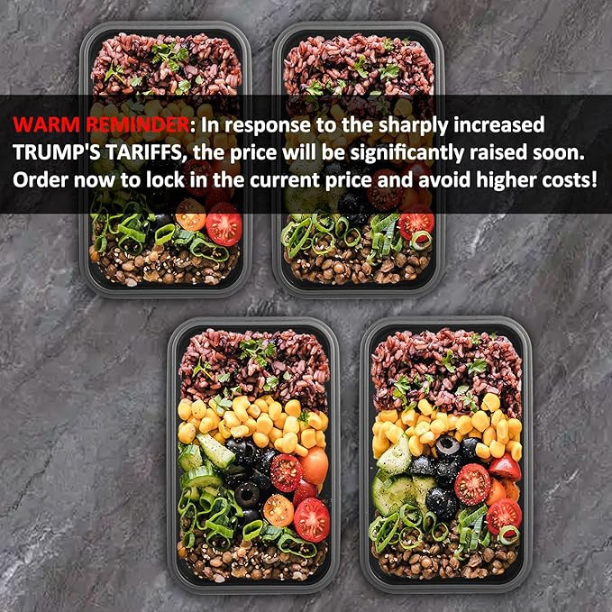 Collapsible Food Storage Containers with Lids, 4 Pack, 40 oz Silicone 1-Compartment Meal Prep Containers Reusable, Lunch Bento Boxes for Adults, Microwave Freezer Dishwasher Safe, BPA-Free, Black