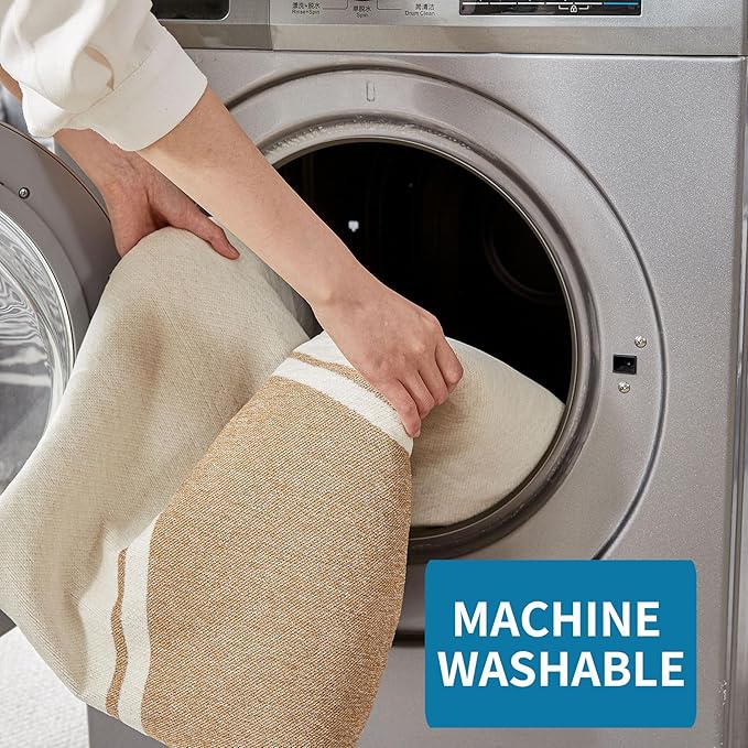 HAOMAIJIA Non Slip Couch Cover - Sofa Covers for 3 Cushion Sectional Couch - Washable Dog & Pet Furniture Protector - Living Room Blanket (Brown-Cream, 71"x134")