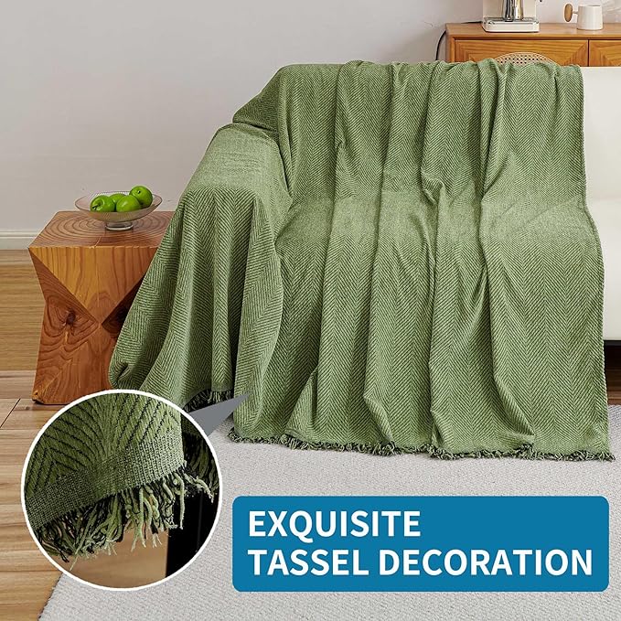HAOMAIJIA Non Slip Couch Cover Sofa Covers for 3 Cushion Couch Washable sectional Couch Covers for Dogs pet Furniture Protector Couch Cover Blanket for Living Room (sage Green, 71"x118")