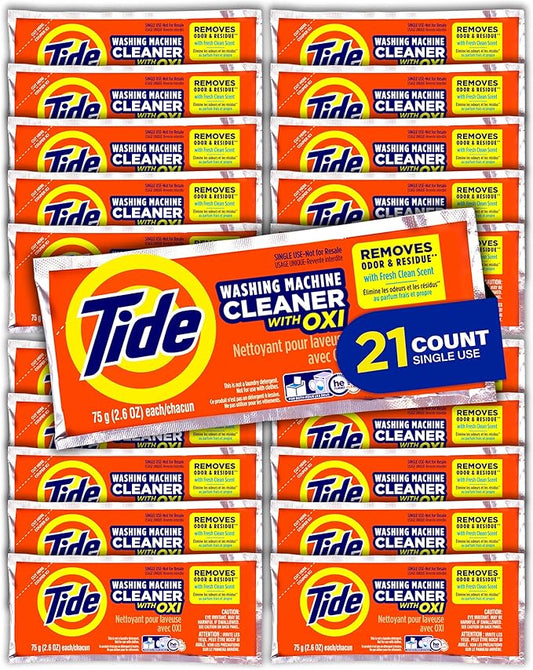 Washing Machine Cleaner by Tide, Washer Machine Cleaner with Oxi for Front and Top Loader Washer Machines, Deep Cleaning Residue & Odor Eliminator, 21 Month Supply