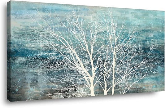 Sxurmtiie abstract wall art landscape bedroom wall decor three of life artwork picture Modern Nature Teal Artwork Prints paintings living room decortaion