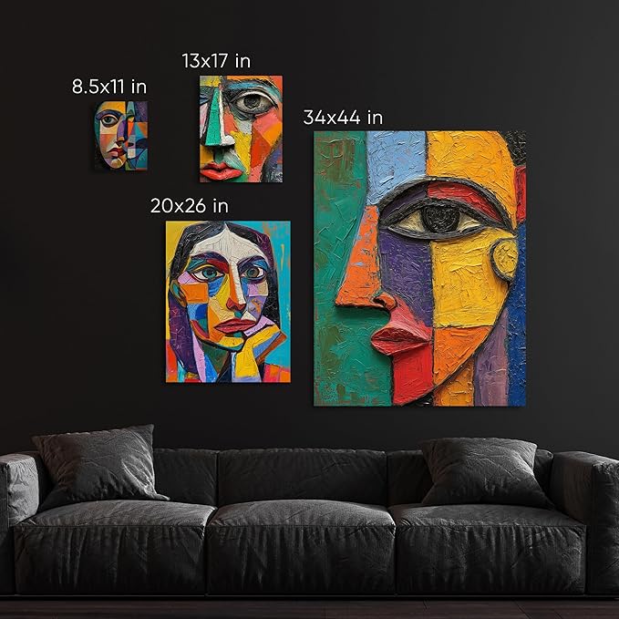 Large Abstract Wall Art - Paper Poster Art - Picasso Style Painting Poster - Pablo Picasso Style Art Poster - Piccaso Style Poster