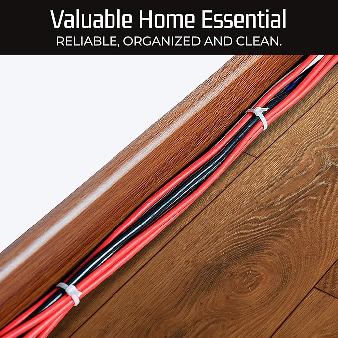 Bolt Dropper 11-Inch White Zip Ties, 1000-Pack - Heavy Duty Self-Locking Nylon Cable Ties with 50 lbs Tensile Strength - Indoor and Outdoor Cable Management Wire Tie - UV Resistant Zip Tie Wraps