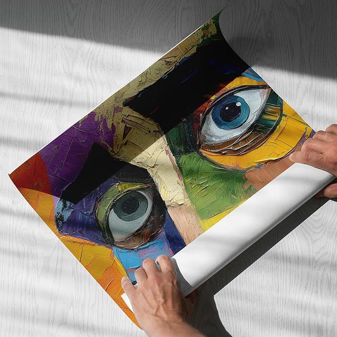 Abstract Face Wall Art - Picasso Style Poster - Paper Poster Art - Art Wall Poster - Picasso Style Art Print - Painting Poster