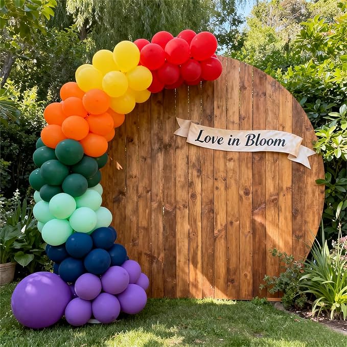 10 Colors Rainbow Party Balloons 100 Pack, 12 Inch Vibrant Latex Helium Round Balloons Garland for Birthdays Weddings Baby Showers Arch Decorations