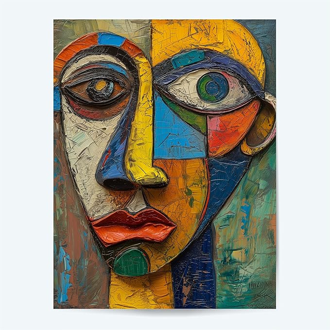 Large Abstract Wall Art - Paper Poster Art - Picasso Style Painting Poster - Pablo Picasso Style Art Poster - Piccaso Style Poster