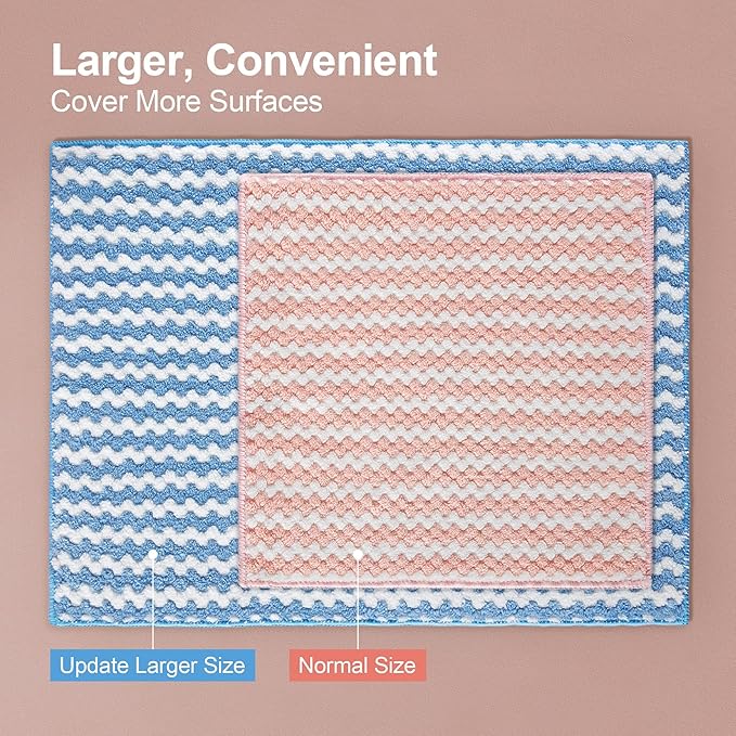 JOYMOOP Microfiber Cleaning Cloth, Mixed Color Towels with Edging, Large Size 6 Pack (11.8" x 15.7"), Absorbent Streak Free Lint Free Rags for Cleaning, Reusable and Washable Towels