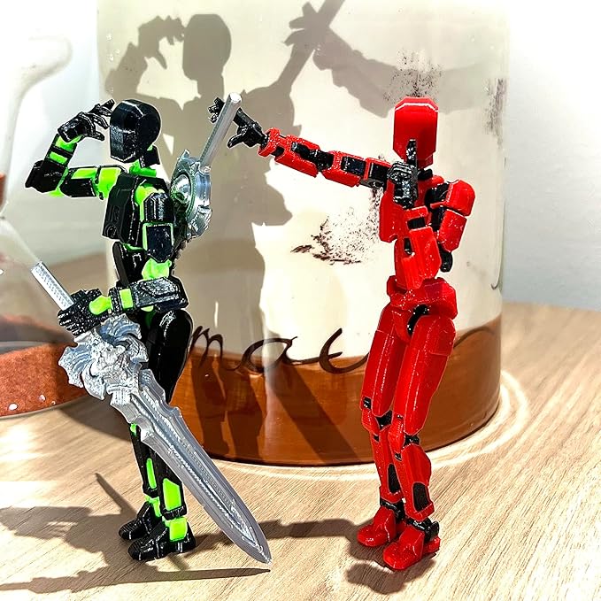 (Assembly Completed) 2 Packs Titan13 Action Figure Set, Dummy 13 3D Printed ActionFigure Toy Gifts for Kids, Robot 13 Action Figure Full Body Mechanical Doll Christmas Birthday Gift for Boys Girls