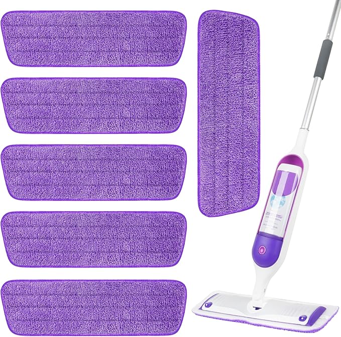 6 Pack Reusable Microfiber Mop Pads for Swiffer PowerMop, Power Mop Refill Pads for 13''-16'' Spray, Machine Washable Power Pads Replacement for All Floor Types Cleaning