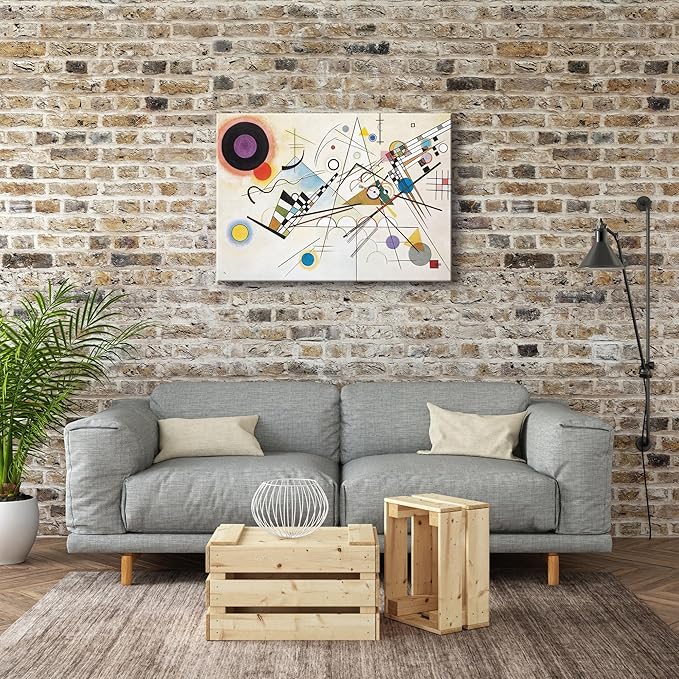 Wieco Art Canvas Wall Art Wassily Kandinsky Composition VIII Large Picture Print of Famous Paintings Canvas Prints Abstract Wall Art for Living Room Home Decor and Wall Decorations