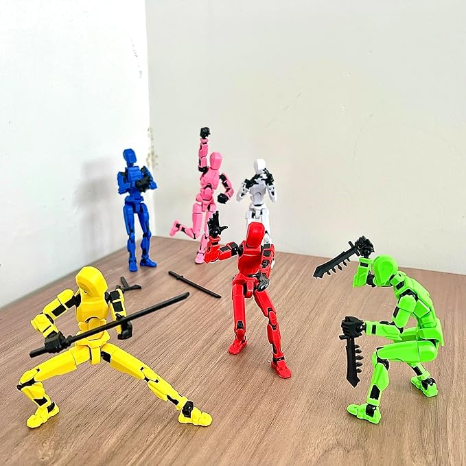 (Assembly Completed) 6 Packs Titan13 Action Figure, Dummy 13 3D Printed Action Figure Toy Gifts for Kids, Robot 13 ActionFigure Full Body Mechanical Doll Christmas Birthday Gift for Boys Girls