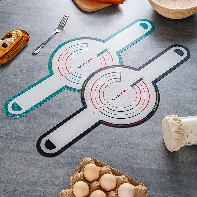 GUYDREMAT 2 Pcs XL Silicone Bread Sling - Heat Resistant Beyond 500F, 9.4" Extra Large Size, Non-Stick Food-Grade Baking Mat for Sourdough, Artisan Loaves, and Large Dutch Ovens, Durable and Reusable