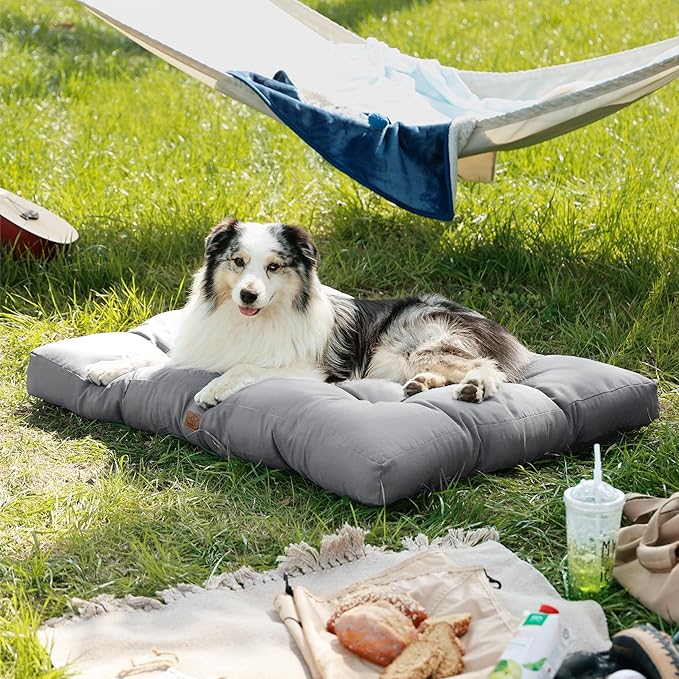 Bedsure Extra Large Dog Bed - Washable Giant Pet Bed Mattress with Oxford Fabric, Water Resistant Flat Pet Pillow Bed for XL Dog Crate, 44x35x4, Grey