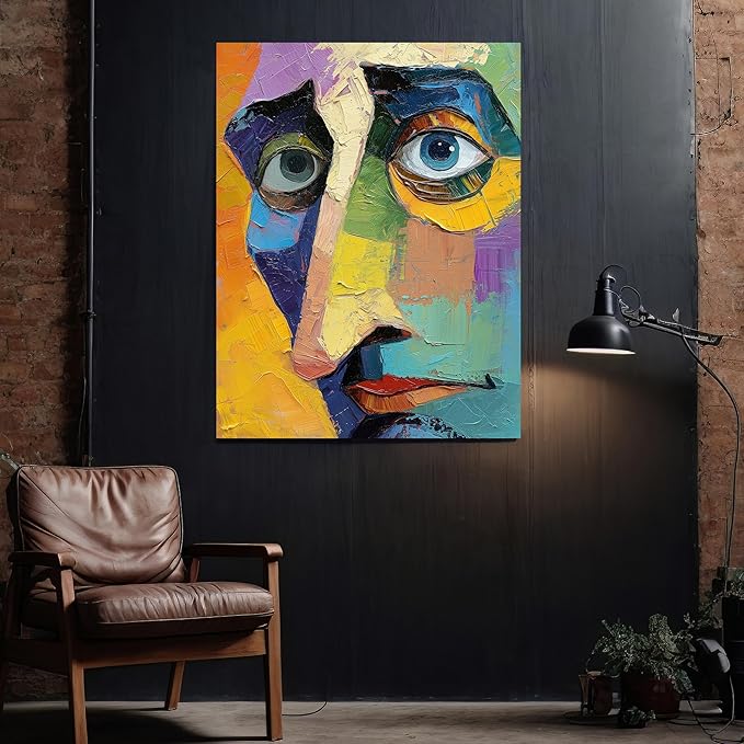 Abstract Face Wall Art - Picasso Style Poster - Paper Poster Art - Art Wall Poster - Picasso Style Art Print - Painting Poster