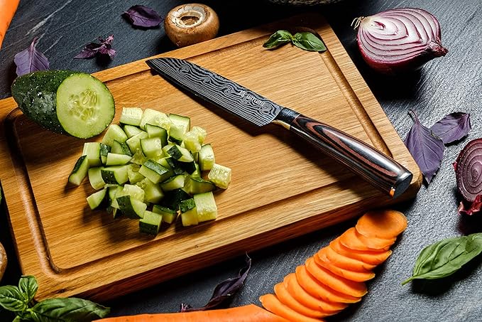 Yatoshi 5 Piece Knife Set - Pro Kitchen Knife Set Ultra Sharp High Carbon Stainless Steel with Ergonomic Handle