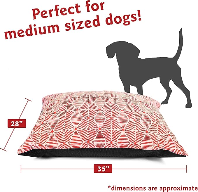 Majestic Pet Rectangle Medium Dog Bed Washable – Non Slip Comfy Pet Bed – Dog Crate Bed Super Value Pillow Dog Bed – Dog Kennel Bed for Sleeping - Dog Bed Medium Breed 35 x 28 Inch – Charlie Salmon
