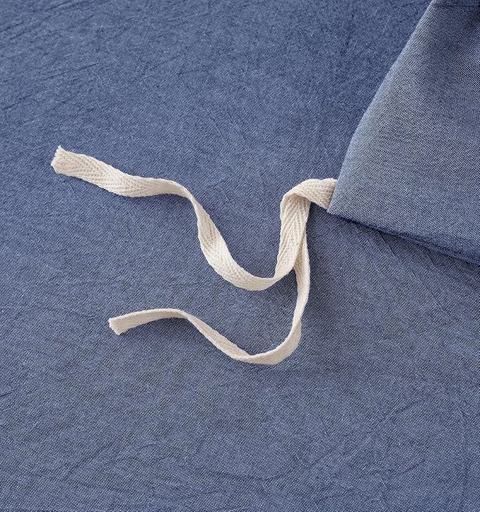 JIYUAN 100% Washed Cotton Duvet Cover Set 2 Pieces Twin, 1 Duvet Cover 68x90 Inches(Comforter Not Included) and 1 Pillowcase,Linen Like Comfy and Breathable,Heathered Blue